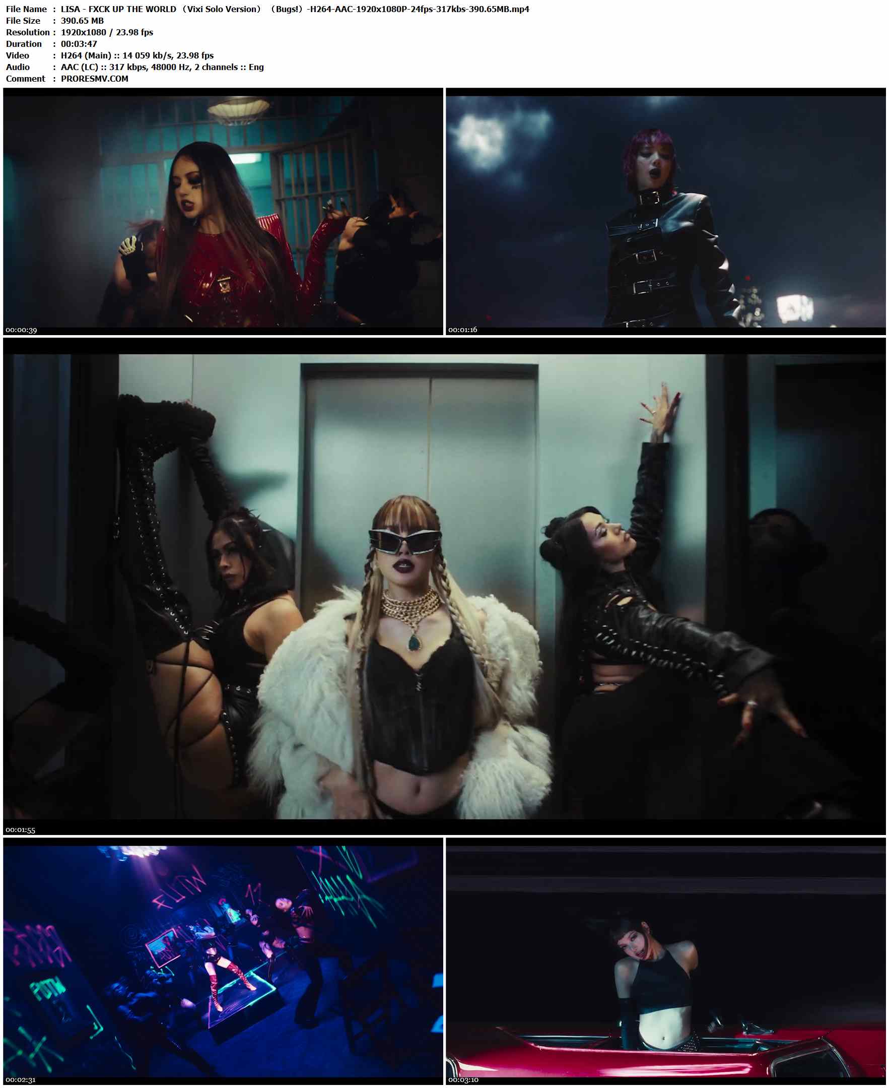 LISA - FXCK UP THE WORLD （Vixi Solo Version） （Bugs!）-H264-AAC-1920x1080P-24fps-317kbs-390.65MB官方MV_高清MV